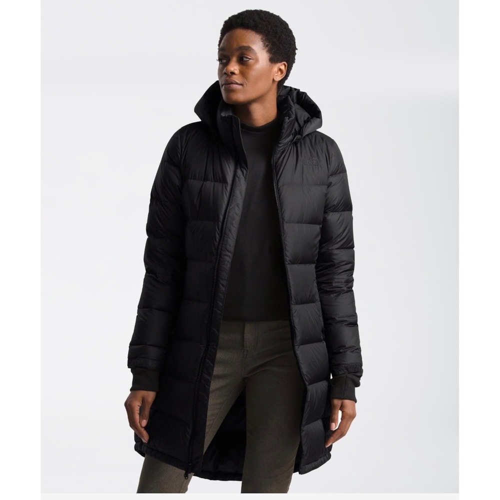 The North Face Womens Metropolis Parka III Black Down Puffer Jacket NO HOOD
